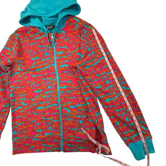 Ethika Abstract Camo Full Zip Hoodie Men XL Pink Orange Blue Full Zip Jacket - Picture 13 of 14